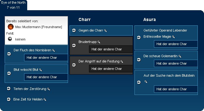 Vergleich zwischen zwei Charakteren